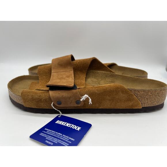 Birkenstock Kyoto Mink Nubuck Suede Leather Slides Men's Size 12 - Picture 2 of 16